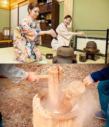 夜限定。体験型抹茶・お餅つき